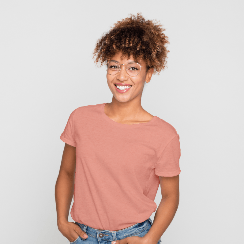 Sustainable T-shirt round neck pink